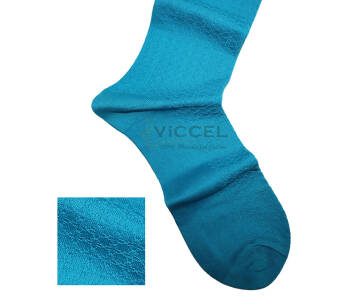 VICCEL / CELCHUK Socks Star Textured Turquoise - Turkusowe luksusowe skarpety z teksturą