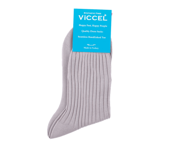 VICCEL / CELCHUK Socks Solid Light Gray Cotton - Jasno szare skarpety