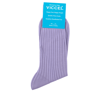 VICCEL / CELCHUK Socks Solid Lilac Cotton - Liliowe skarpety