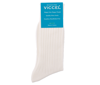 VICCEL / CELCHUK Socks Solid White Cotton - Białe skarpety