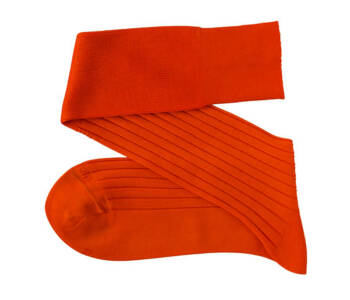 VICCEL / CELCHUK Knee Socks Solid Orange Cotton - Pomarańczowe podkolanówki