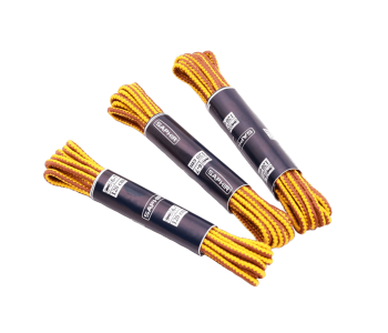 SAPHIR BDC Laces Cord 2 Colors 2.5mm Light Brown / Yellow - jasnobrązowo żółte okrągłe sznurowadła do traperów