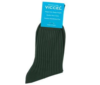 VICCEL / CELCHUK Socks Solid Forest Green Cotton - Ciemno zielone skarpetki