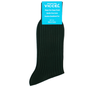 VICCEL / CELCHUK Socks Solid Clemetsen Green Cotton - Ciemno zielone skarpety